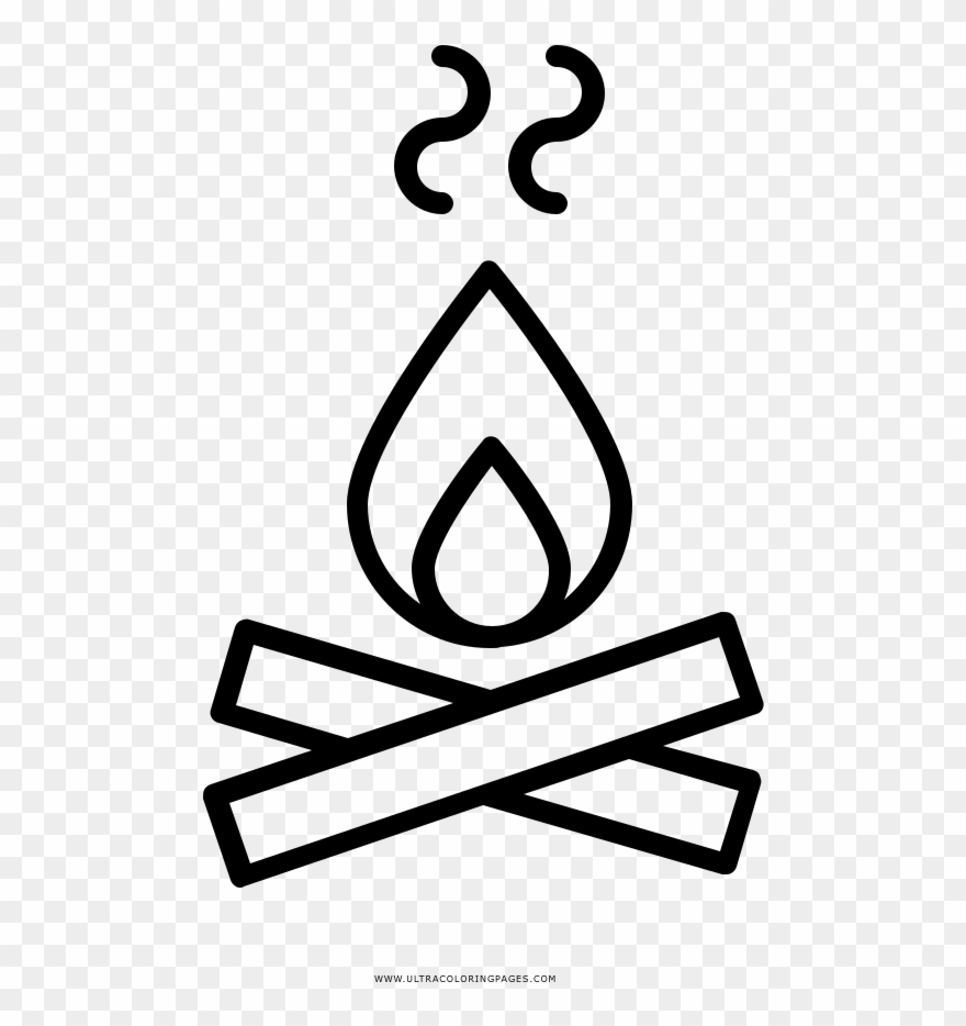 Campfire Coloring Page - Campfire Clipart