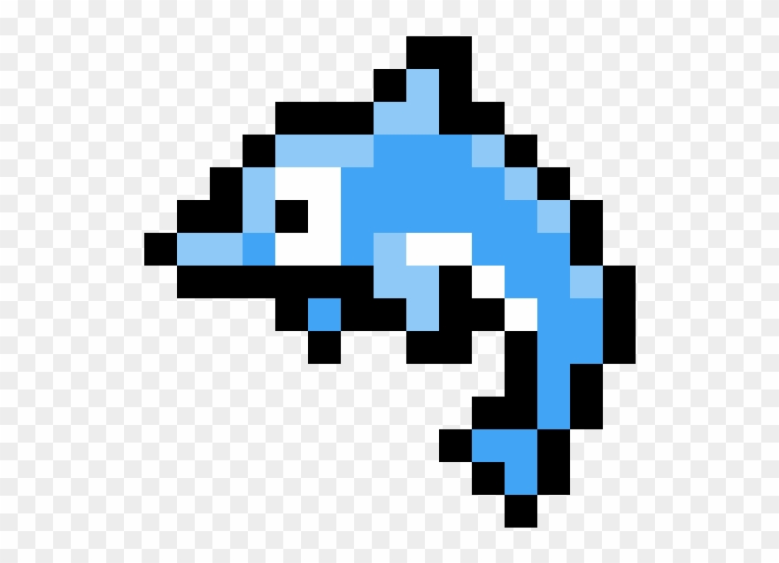 Dolphin - Pixel Art Dolphin Clipart