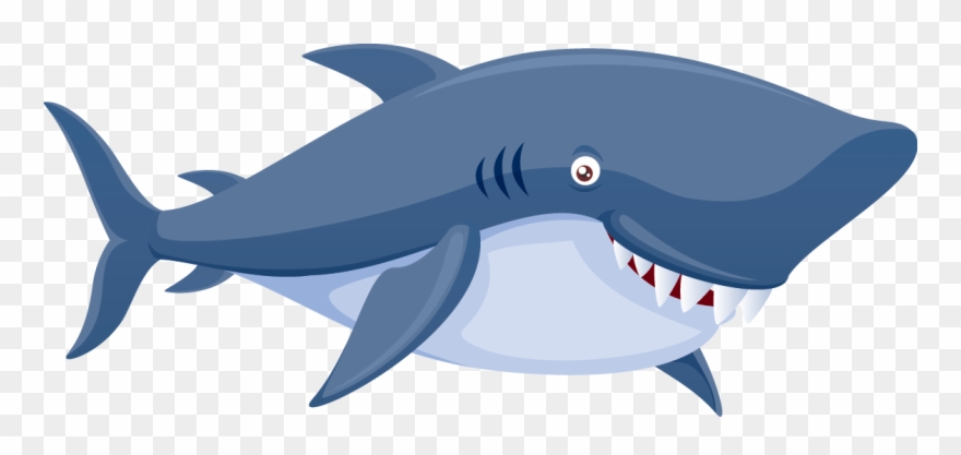 Tiger Shark Free Content Clip Art - Cute Shark Cartoon - Png Download
