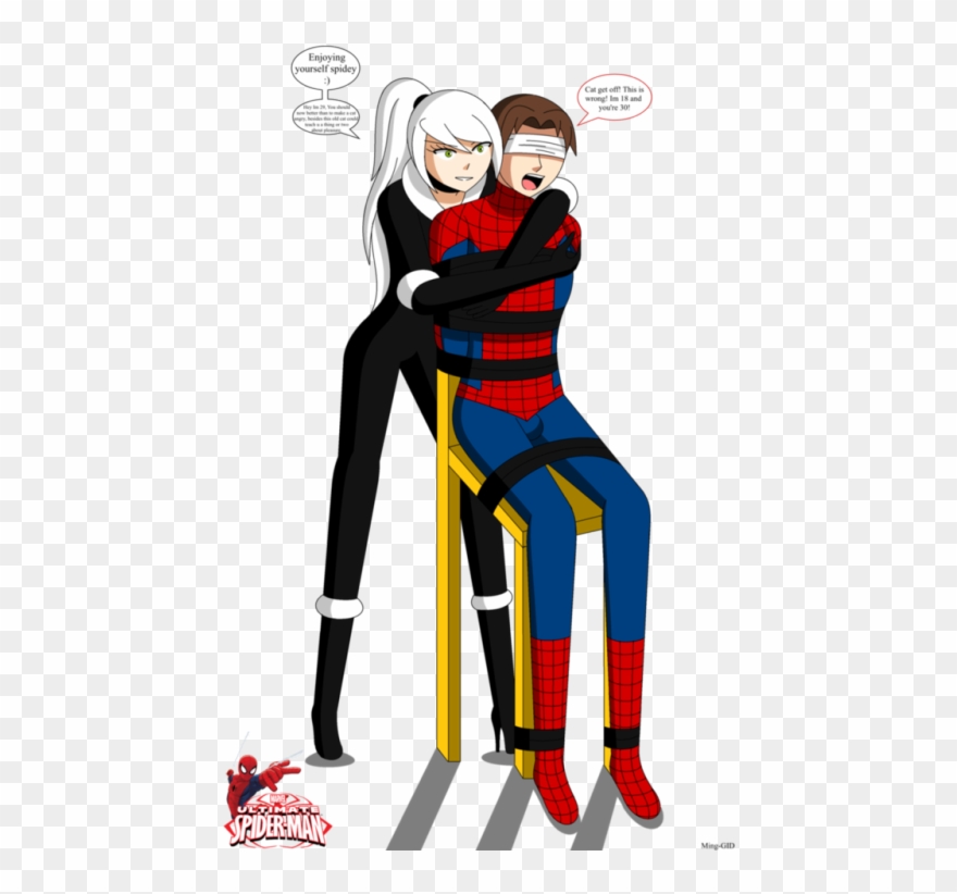 Ultimate Black Cat Captured Spidey - Black Cat Spiderman Fan Art Clipart