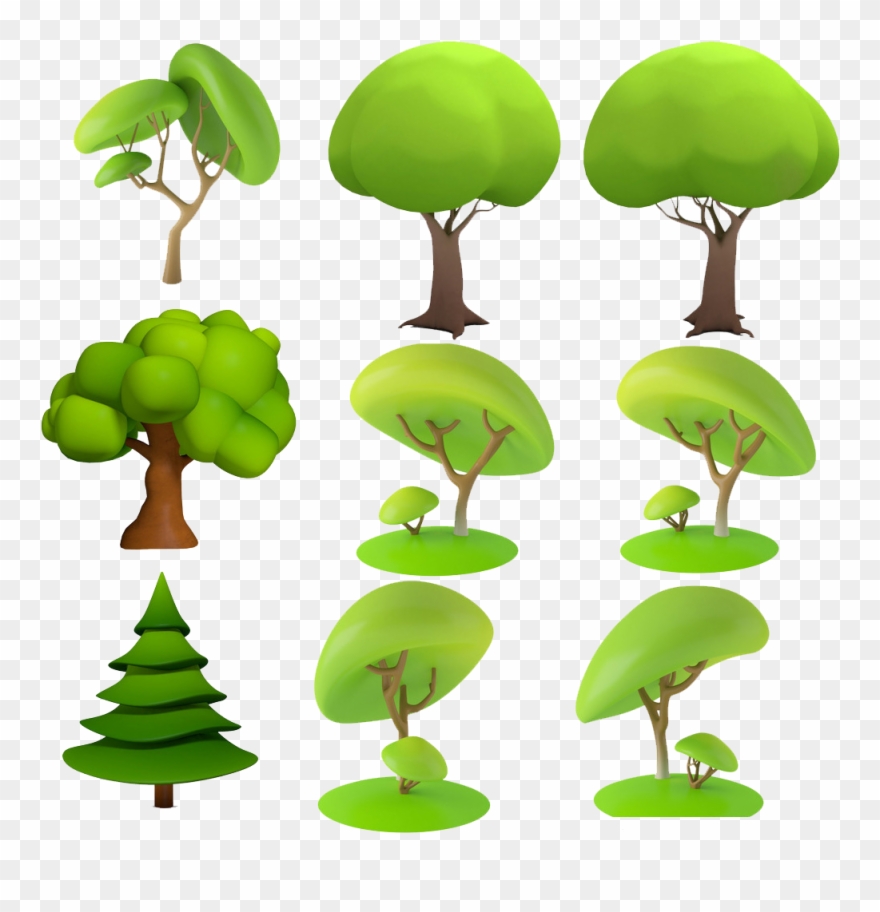 Dimensional Space Animation Tree Cartoon D Trees - 3d Model Cartoon Tree Png Clipart