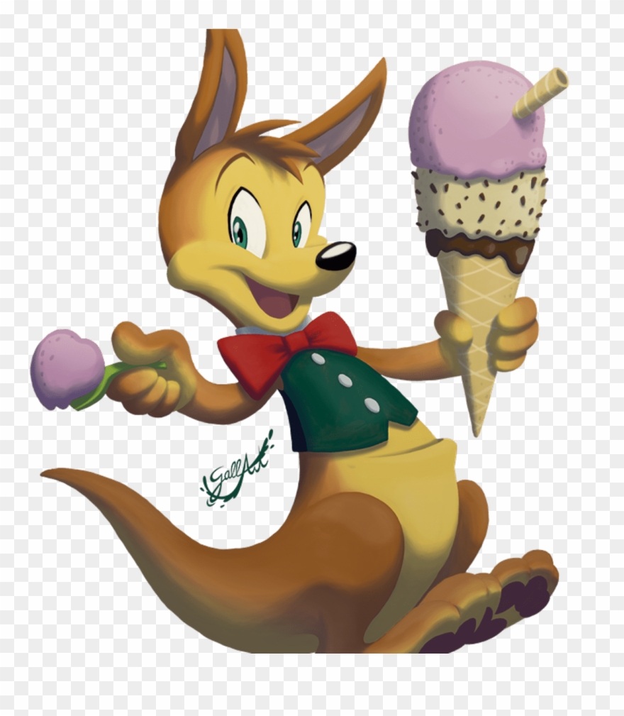 Ice-cream Kangaroo - Cartoon Clipart