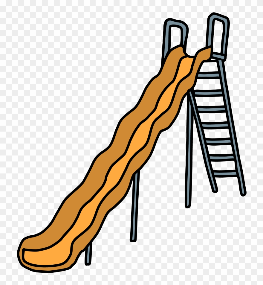 Slide, Wavy, Ladder, Orange Clipart