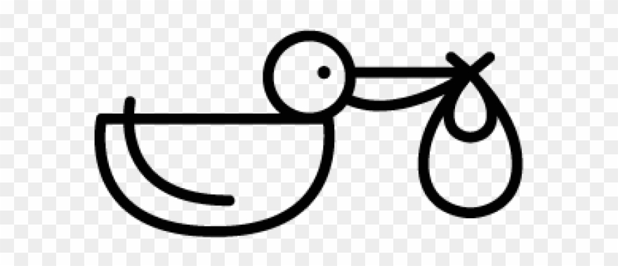 Stork Clipart Baby Silhouette - Line Art - Png Download