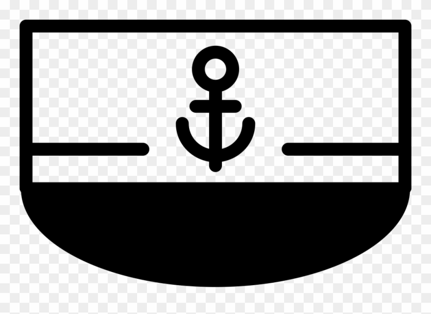Boat Front View With Anchor Sign Comments - Emblem Clipart