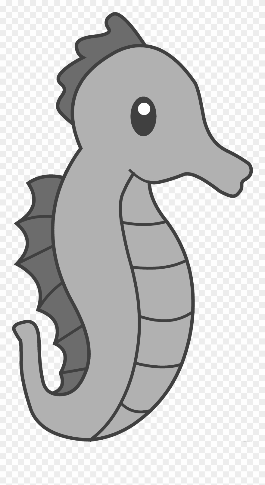 Wedding Clipart Seahorse - Cute Fish Clipart Black And White - Png Download