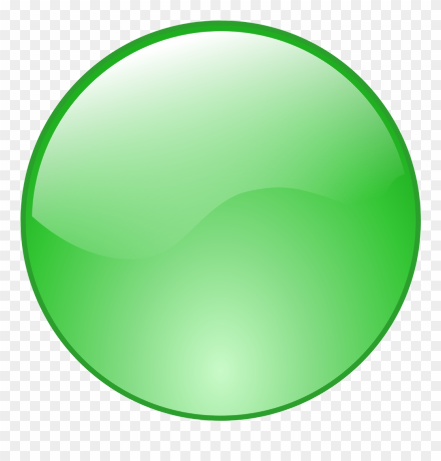 Vector Drawing - Transparent Background Green Button Icon Clipart