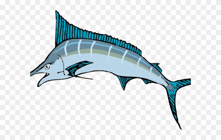 Sailfish Clipart Tribal Fish - Cartoon Marlin Fish - Png Download