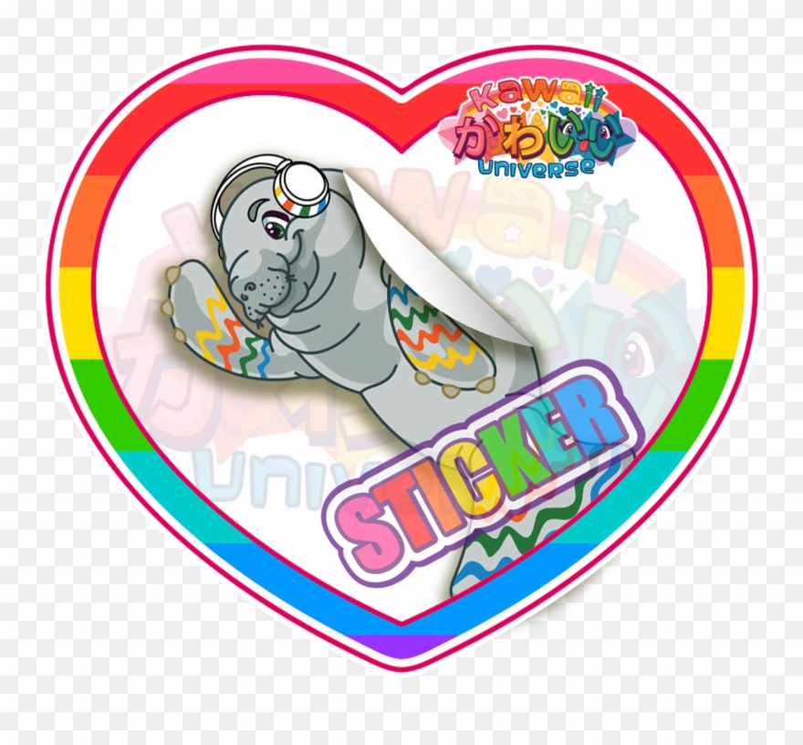 Cute Manatee Dj Sticker - Sushi Clipart