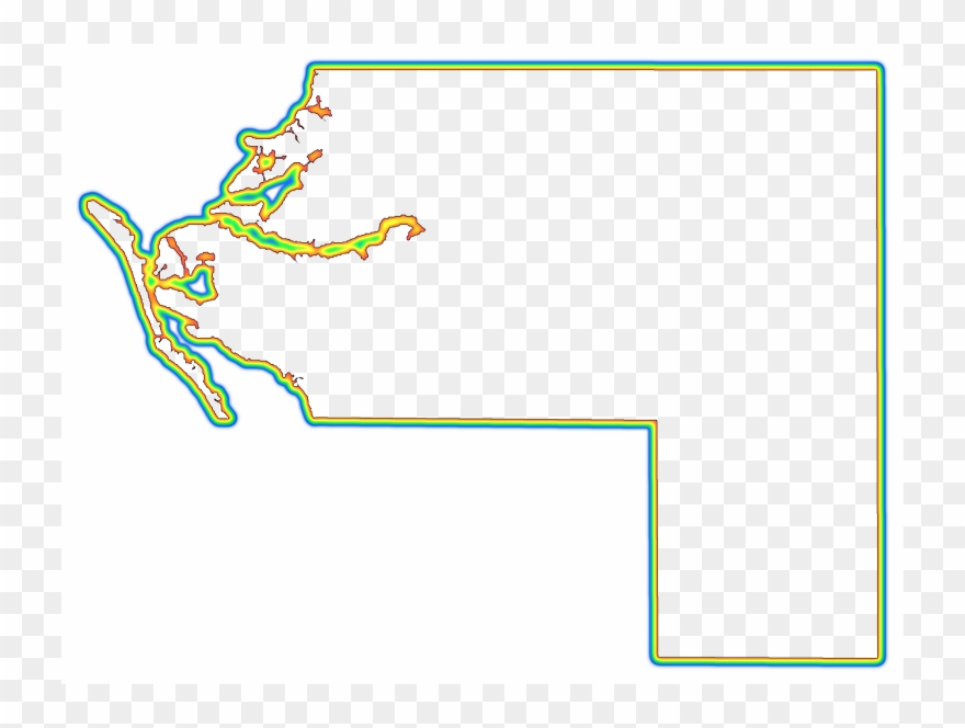 A Rainbow Outline Around A Map Of Manatee - Illustration Clipart