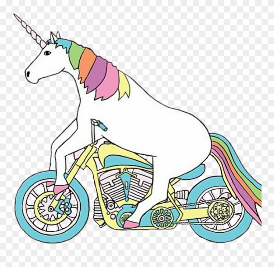 Unicorn Sticker - Unicorn Riding Png Clipart