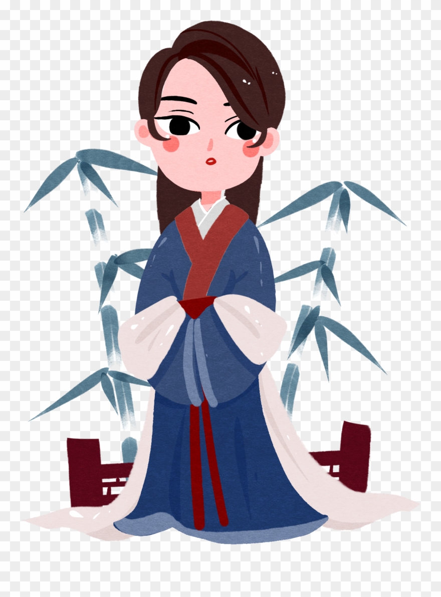 Hanfu Character Girl Illustration Png And Psd - Illustration Clipart