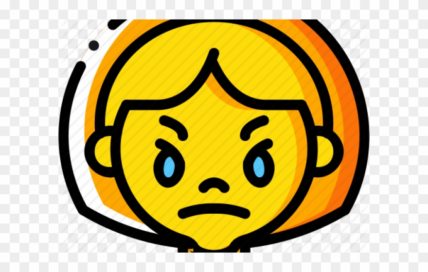 Angry Emoji Clipart Girl - Png Download