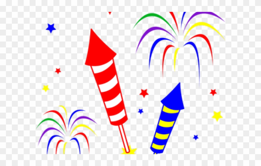 Happy New Year Fireworks Clip Art - Png Download