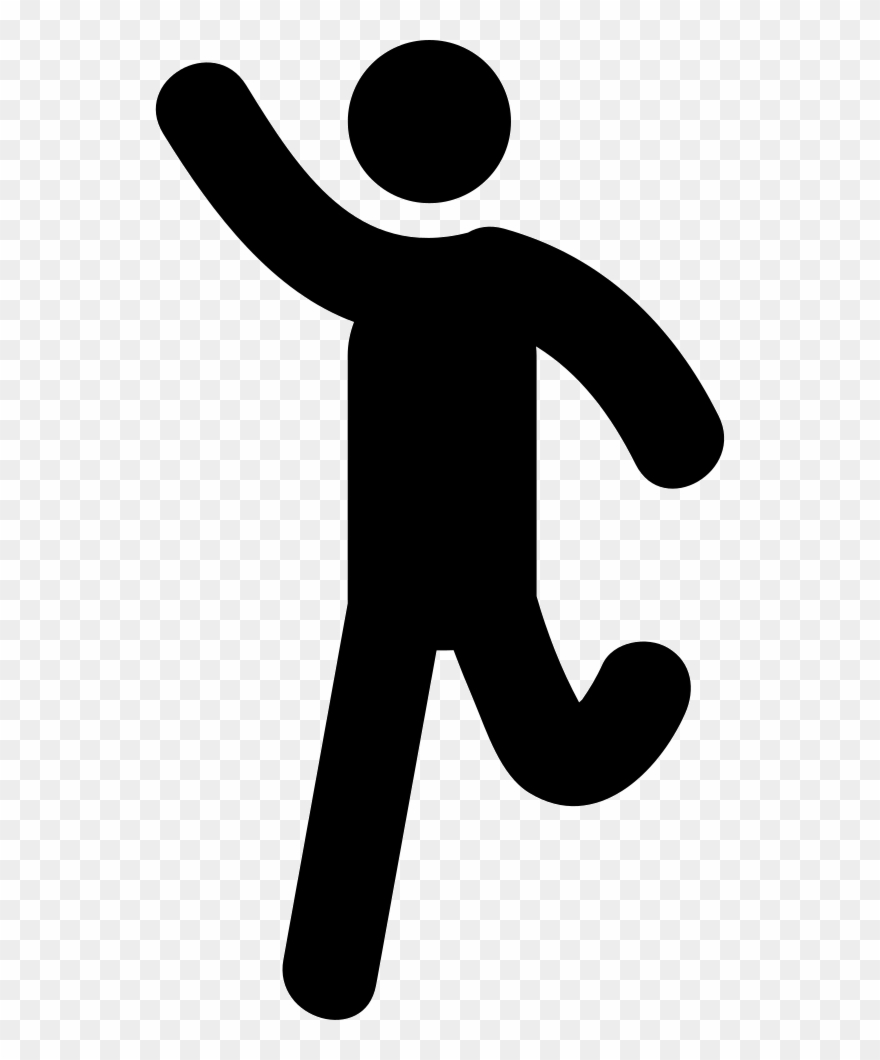 Running Man With Raised Arm Comments Clipart