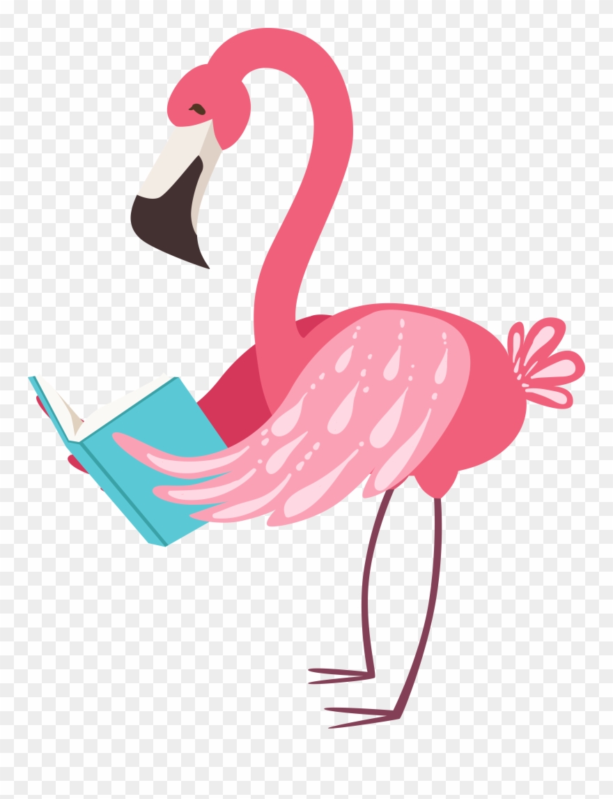Flamingo-book 2x - Smiling Flamingo Clipart