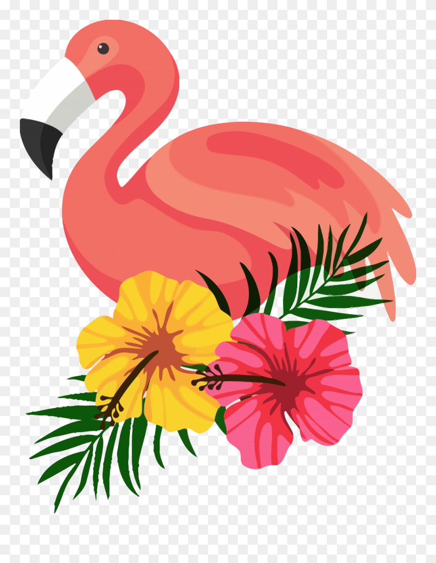 Beautiful Flamingo Frame Flower Beautifully Decorated - Flamingo Png Clipart