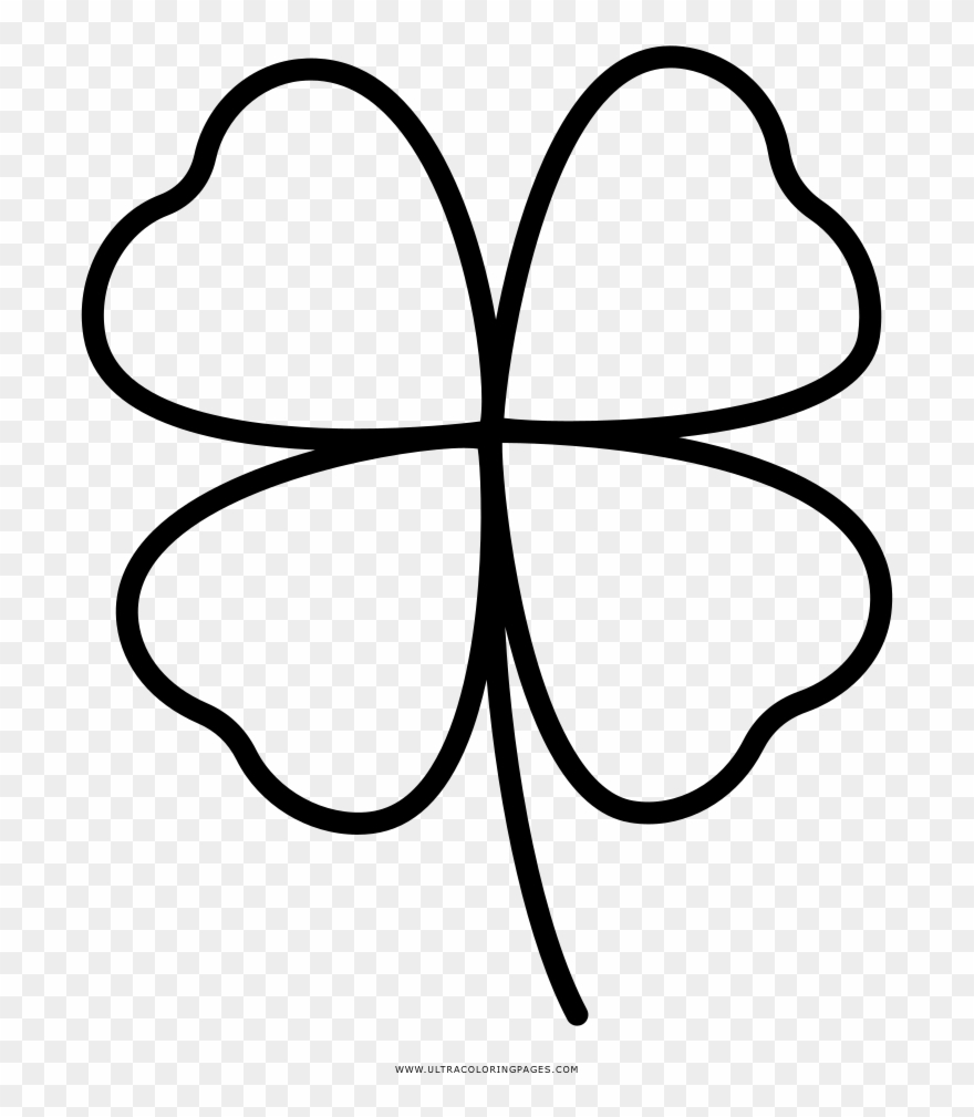 Vierblättriges Kleeblatt Ausmalbilder - Desenho Trevo 4 Folhas Clipart