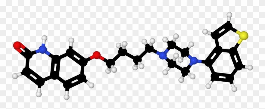 Brexpiprazole Optimized Ball And Stick - N Amyl Acetate Model Clipart
