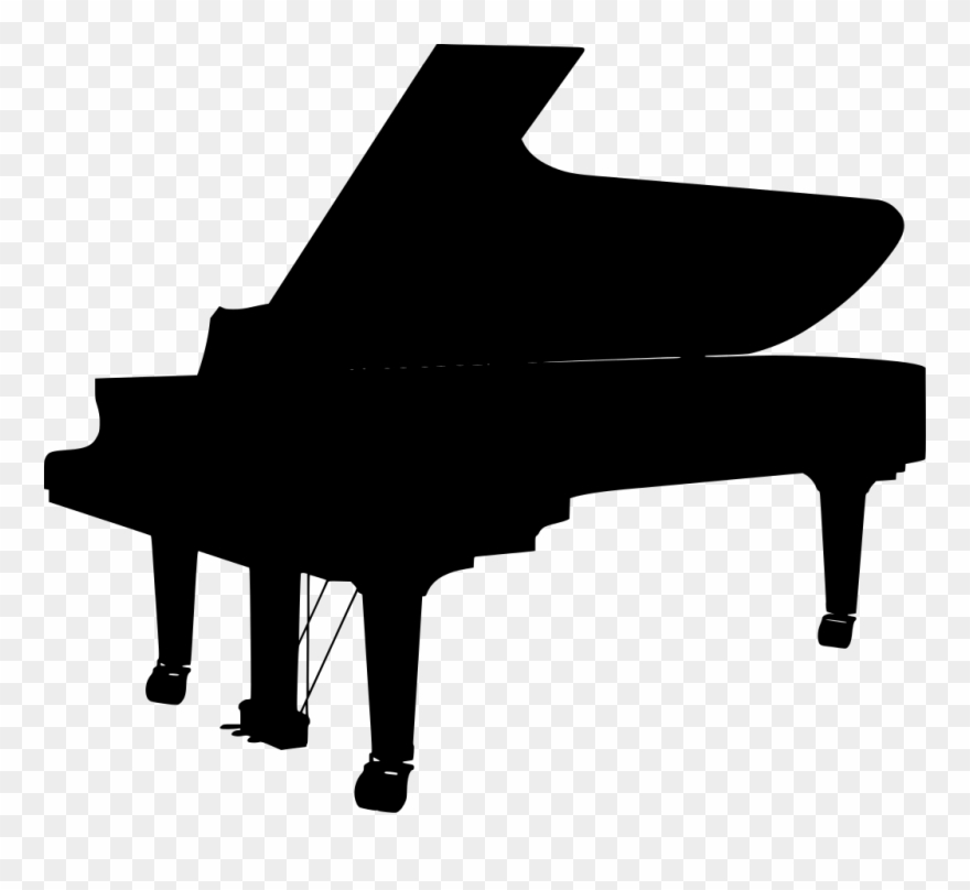 Download Png - Silhouette Of Grand Piano Clipart