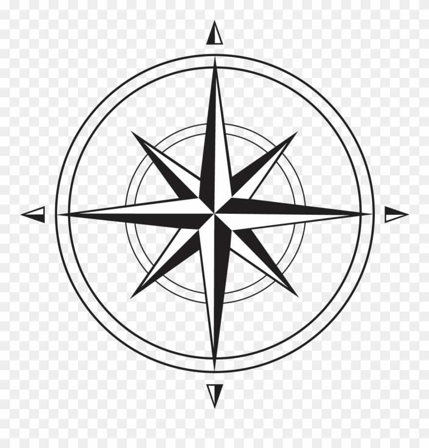 Compass Rose Lrg - Transparent Background Compass Png Clipart