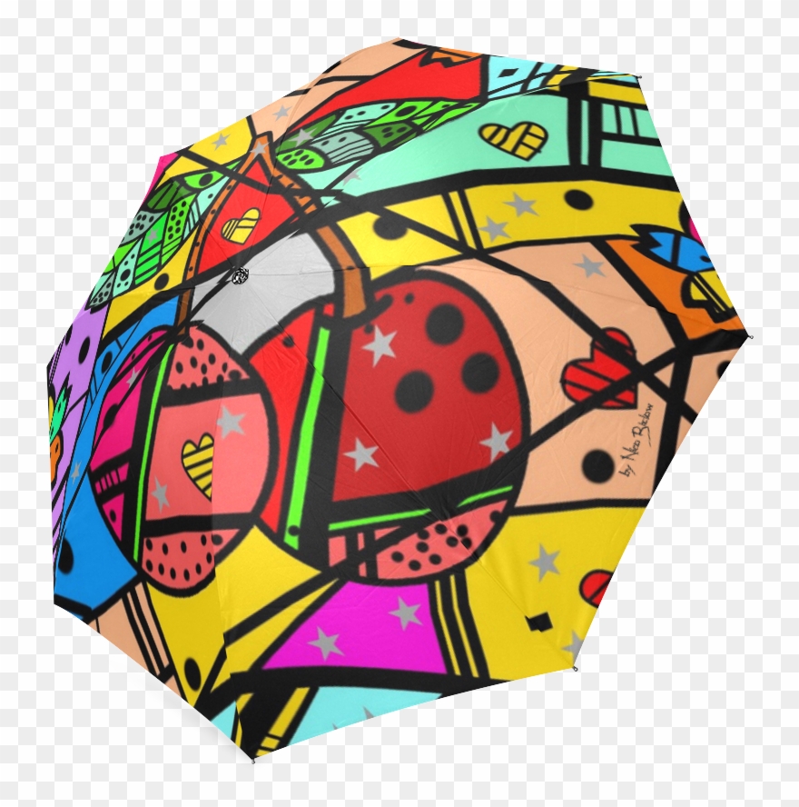 Popart Cherry By Nico Bielow Foldable Umbrella - Umbrella Clipart