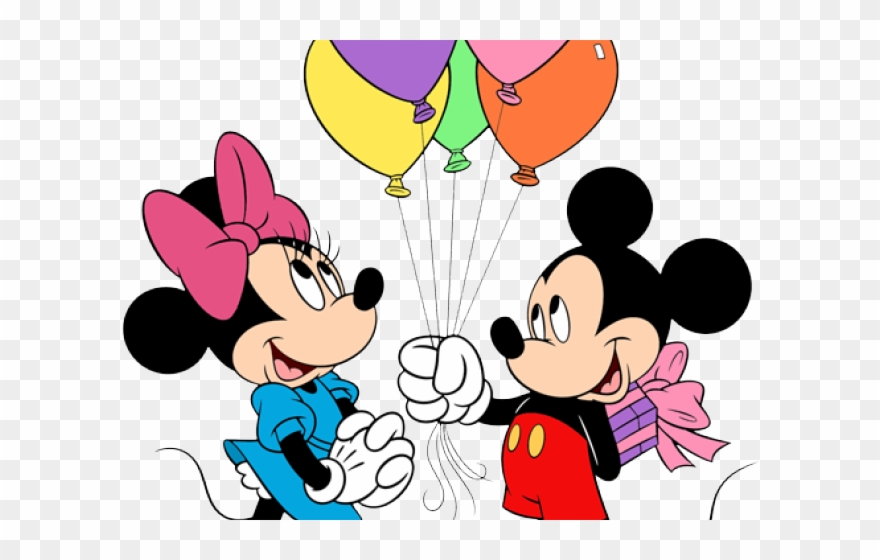 Mickey Mouse Clipart Ballon - Cartoon Mickey Mouse And Minnie Mouse - Png Download