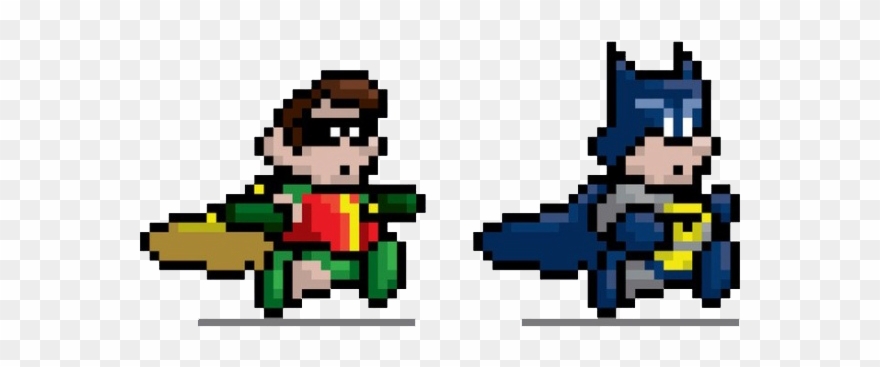 Drawn Pixel Art Batman - Batman And Robin Pixel Art Clipart