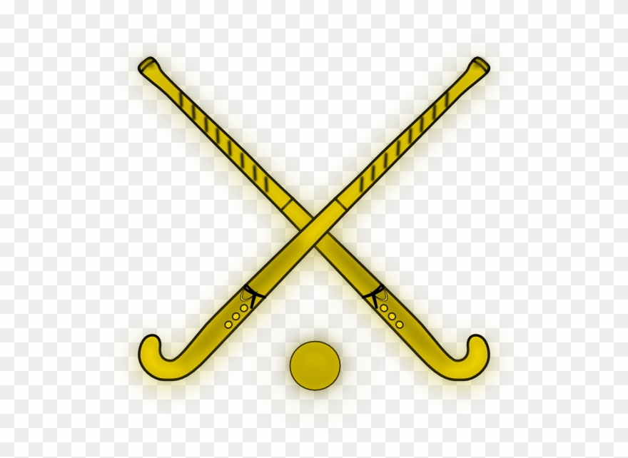Gold Field Hockey Sticks Clipart