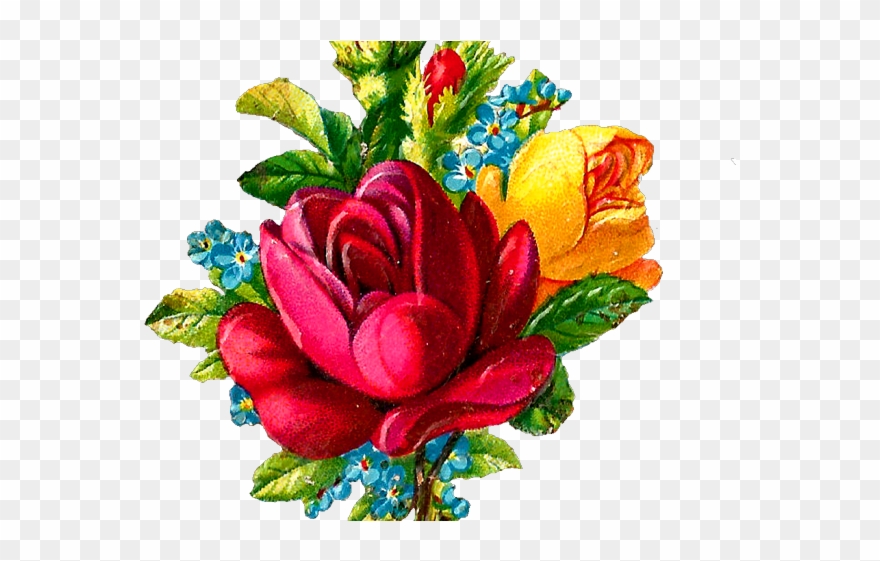 Bouquet Clipart Mothers Day - Garden Roses - Png Download