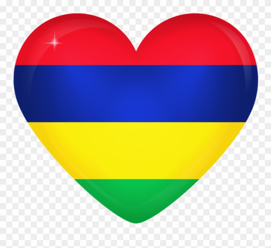 Free Png Download Mauritius Large Heart Flag Clipart - Mauritius Flag Transparent Png
