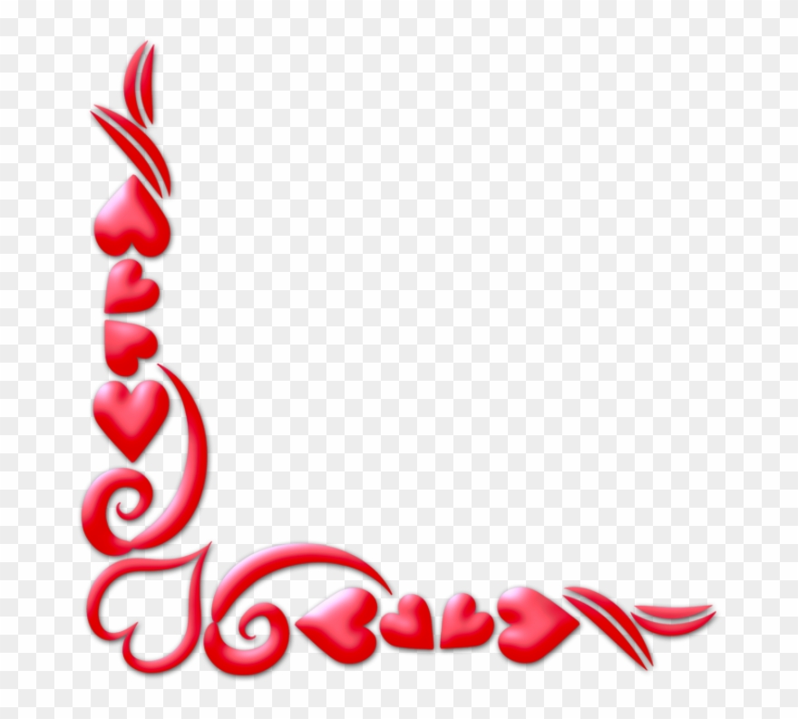 Valentine Corner Border With Corners 3 My Blog - Heart Corner Border Png Clipart