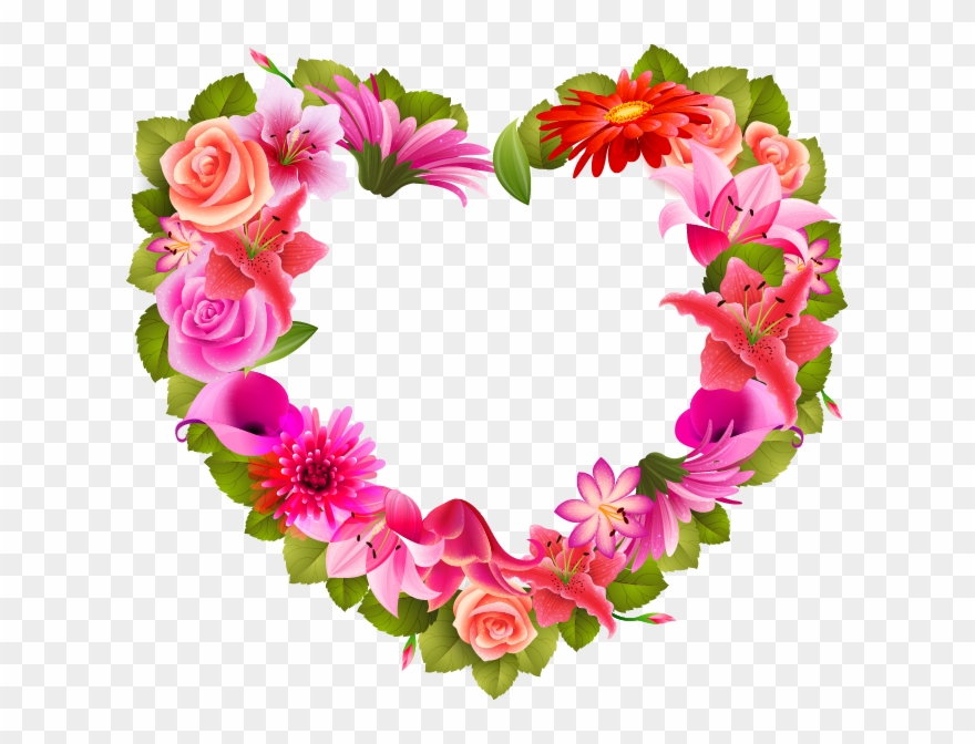 Petal Clipart Heart Shaped Flower - Flores En Forma De Corazon - Png Download