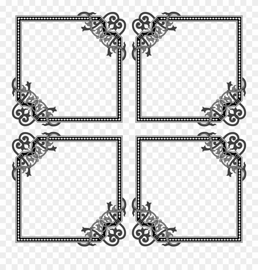 Flourish Clipart End Line - 8 Photo Frame Png Transparent Png