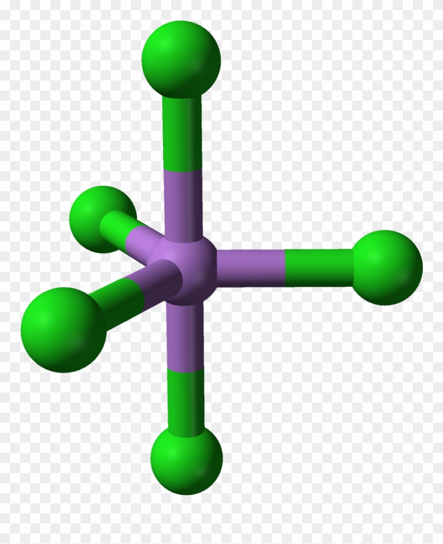 Arsenic Pentachloride From Xtal 3d Balls - Arsenic Molecule Clipart