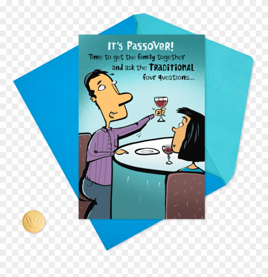 Four Questions Funny Passover Card - Illustration Clipart