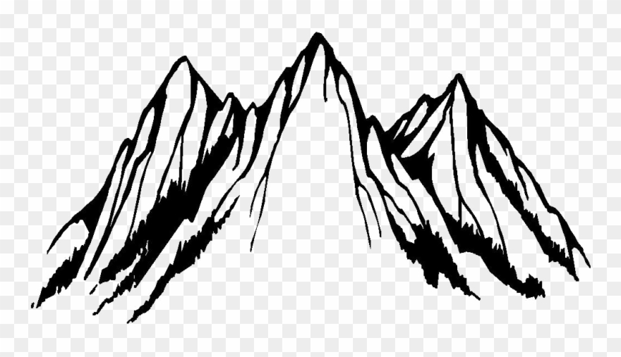 Clip Art Black And White Mountain - Png Download