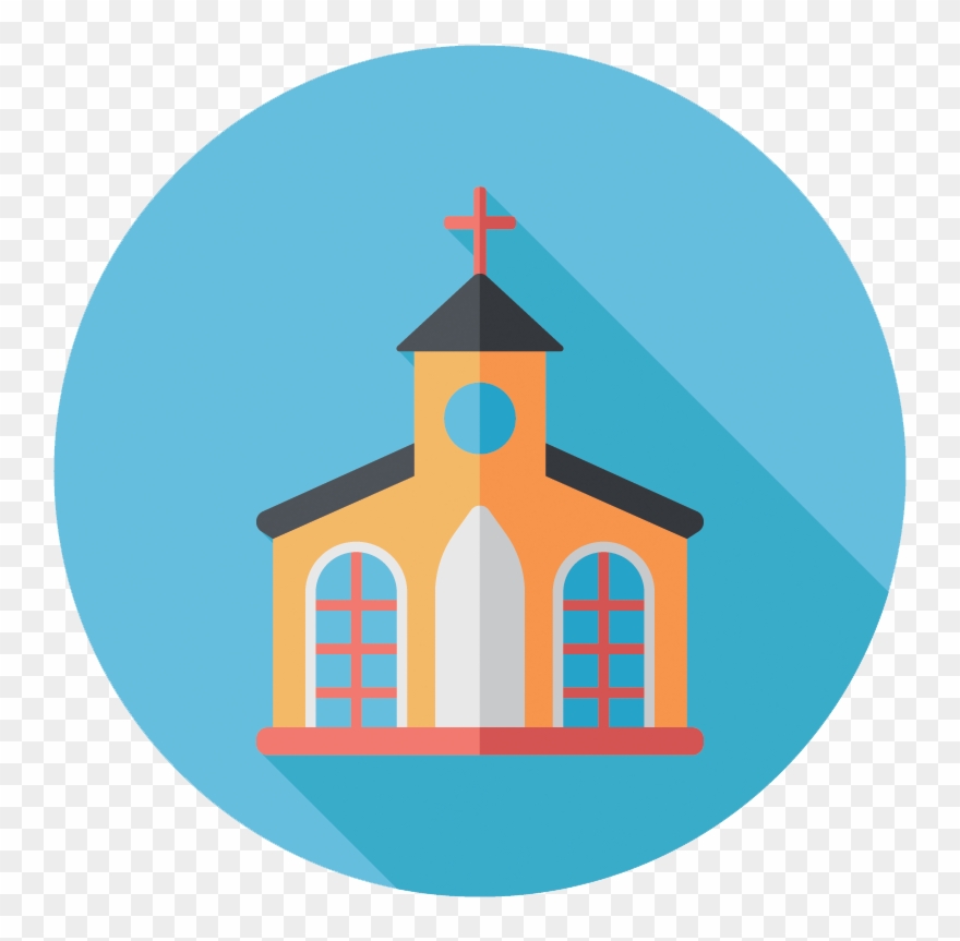 Religious Clipart Church Group - Church Icon With Shadow - Png Download