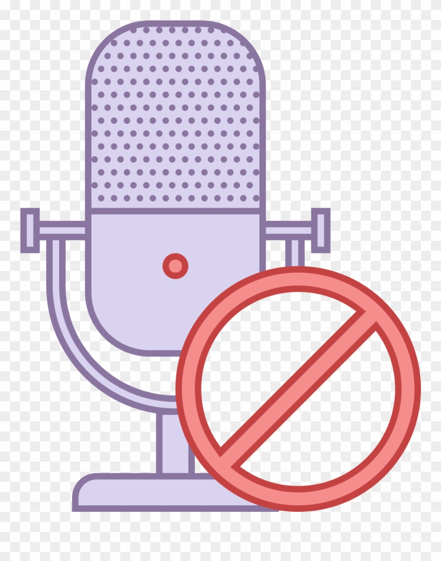 1600 X 1600 7 0 - Microphone With A Line Through Clipart
