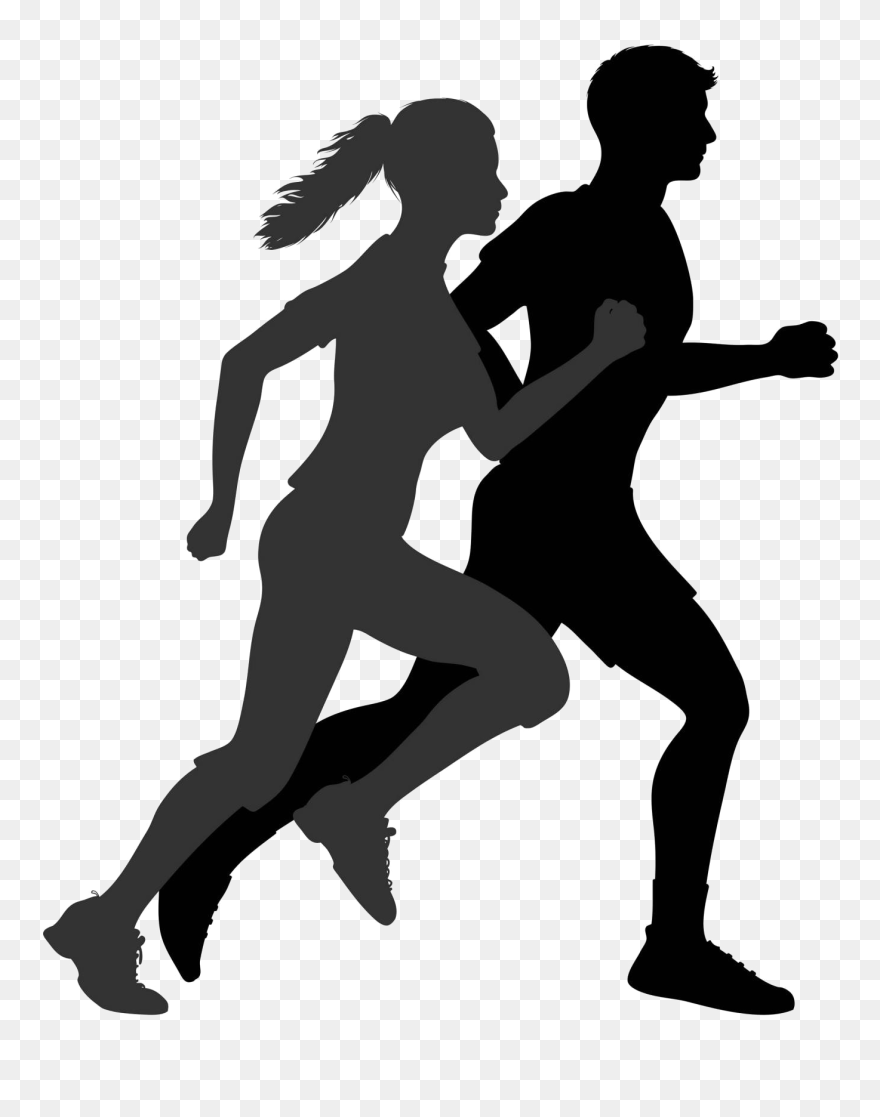 Exercise Free Photo Png - Man And Woman Running Silhouette Clipart
