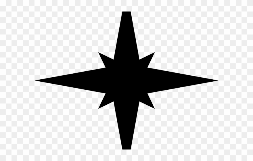 Silhouettes Clipart Christmas Star - 4 Point Star Vector - Png Download