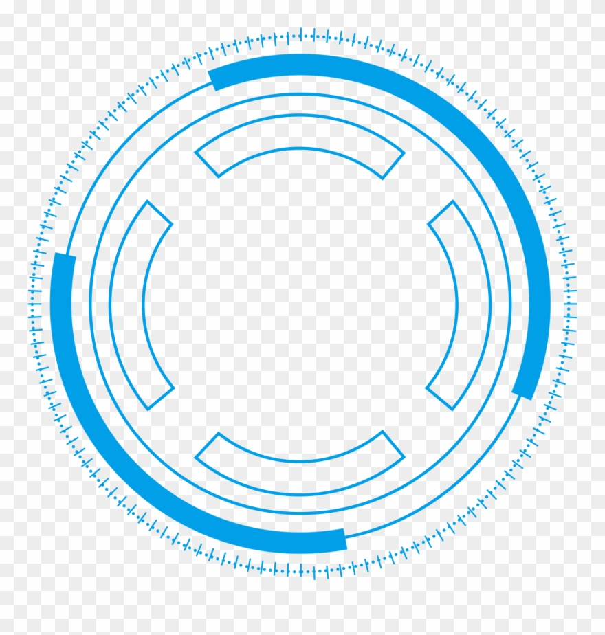 Technology Border Blue Simple Lines Png And Psd - Circle Clipart