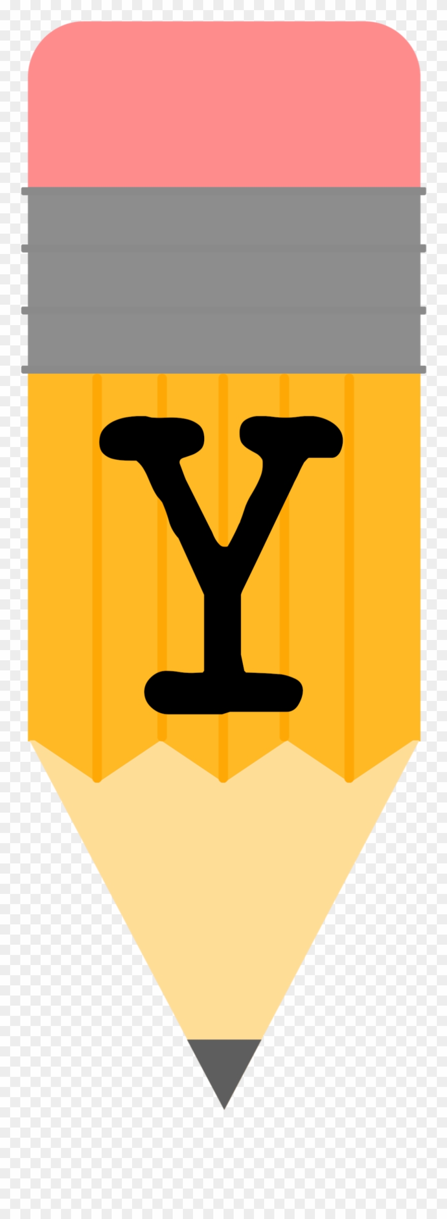 Pencil Alphabet Banner Y - School Clipart