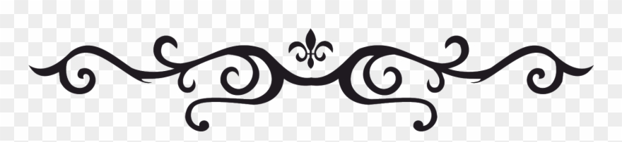 Underline Design And Simple Design Hand Drawn Elements - Fleur De Lis Border Clipart