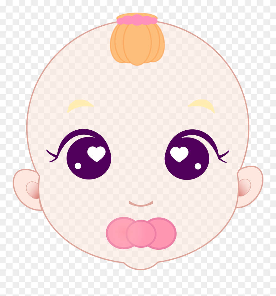 Medium Image - Baby Girl Head Clipart - Png Download