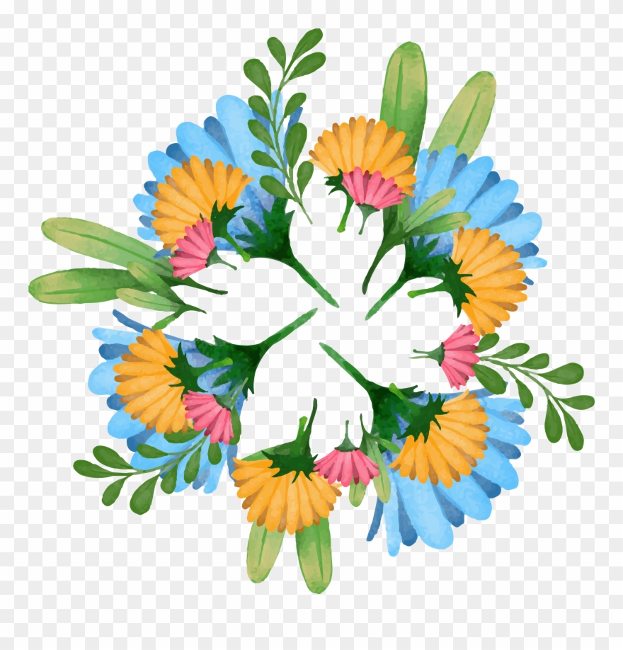 Ręcznie Malowane Akwarelowe Wiosenny Kwiat Dekoracji - Bouquet Clipart