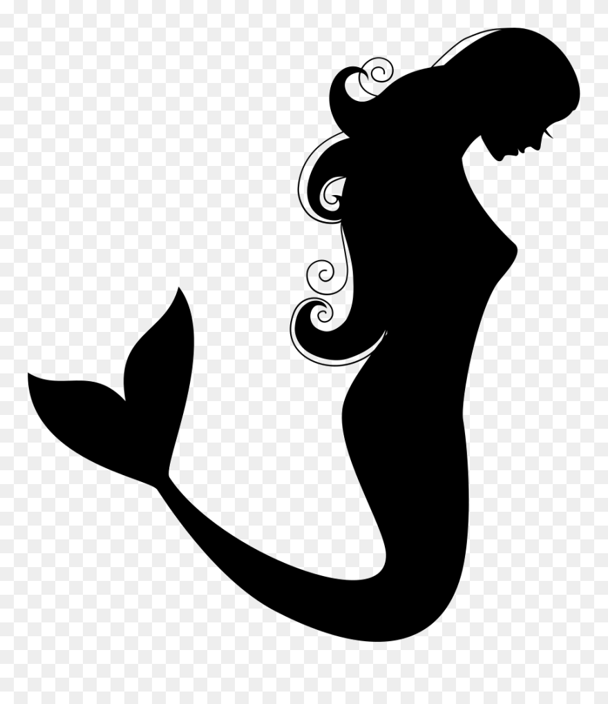 Mermaid Siluete Png, Download Png Image With Transparent - Mermaid Silhouette Transparent Background Clipart