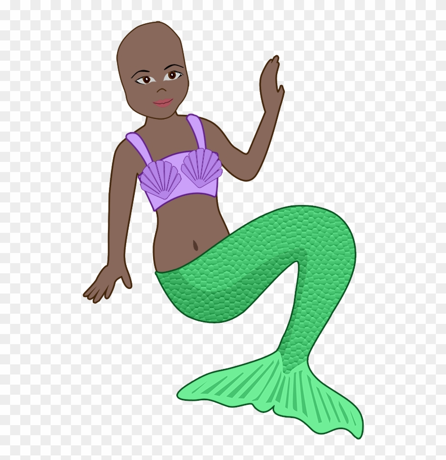 Personalized Mermaid Thank You Note Cards For Girls - Sitting Clipart