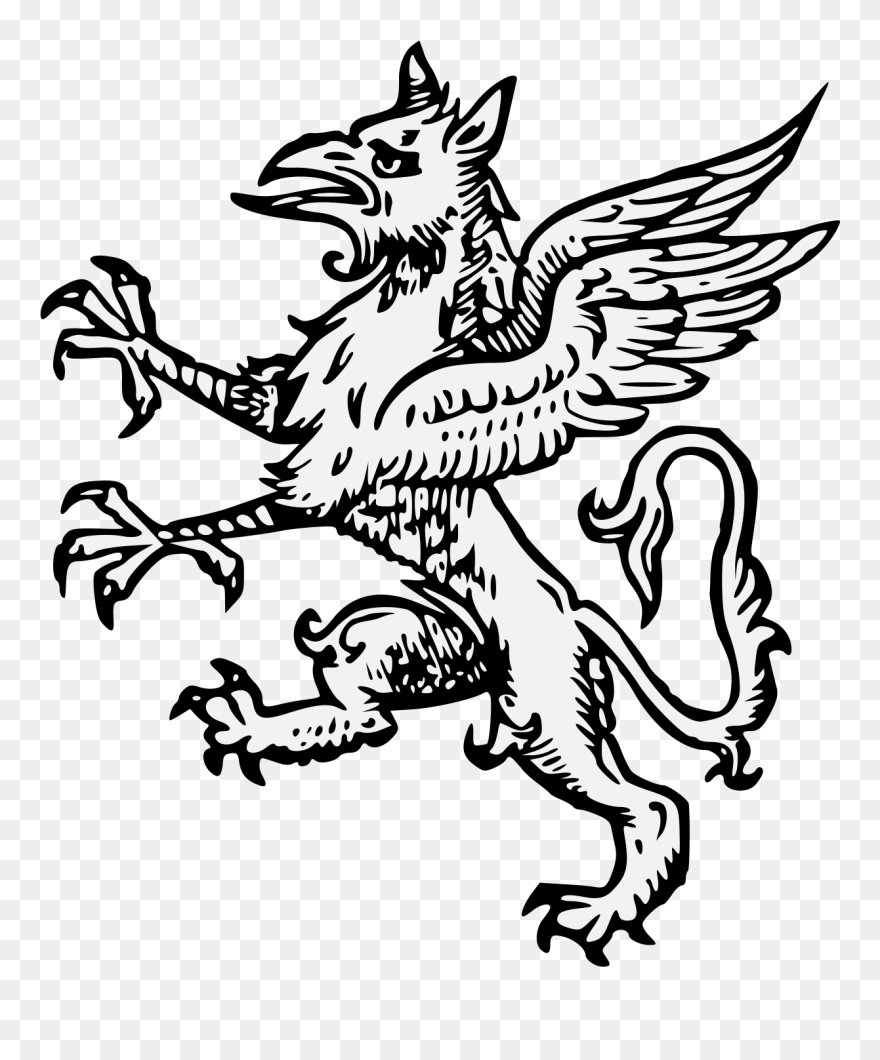 Details, Png - Heraldic White Griffin Clipart