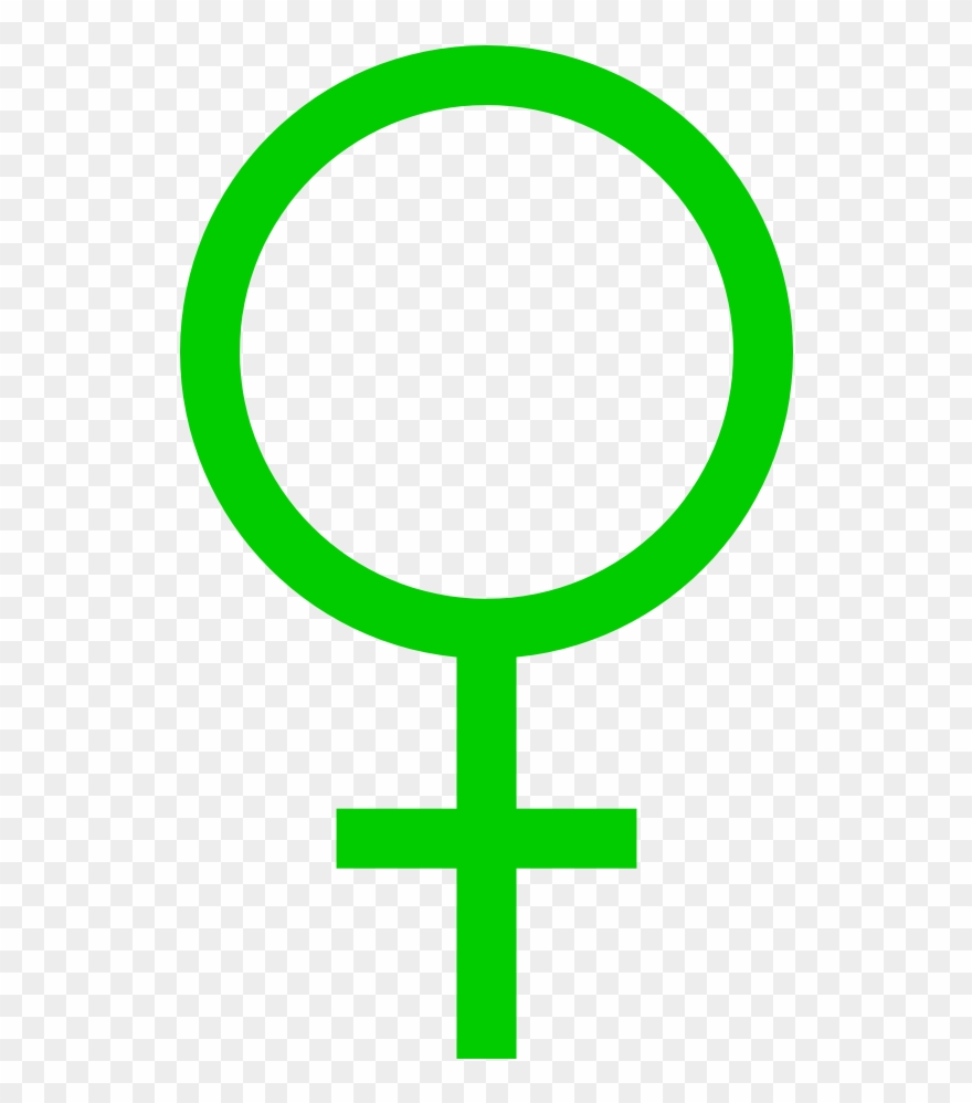 Female Symbol Color Colour Green 3 Xochi - Cross Clipart